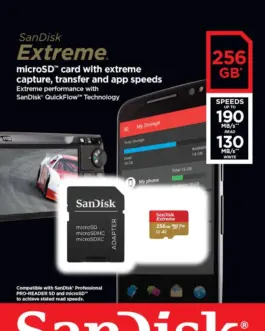 Alternative view of SanDisk Extreme microSDXC 256GB 190/130 MB/s A2 V30 U3