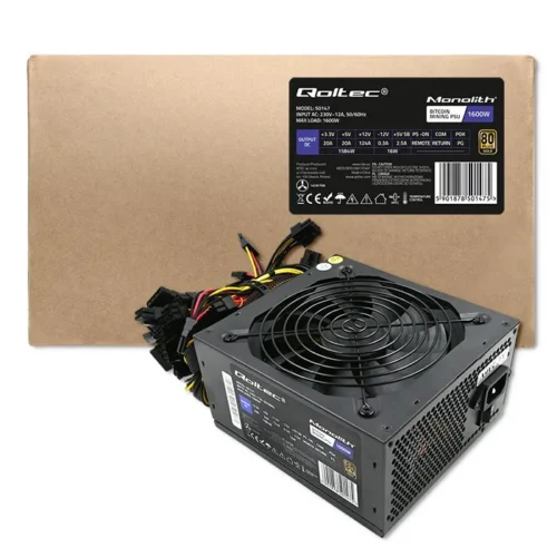 Qoltec захранващ блок ATX | 1600W | 80 Plus Gold | Bitcoin Miner