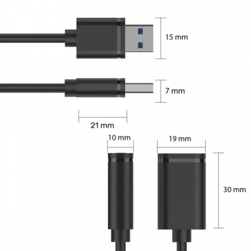 Alternative view of Unitek удължителен кабел USB 2.0 AM-AF, 0.5M, Y-C447GBK