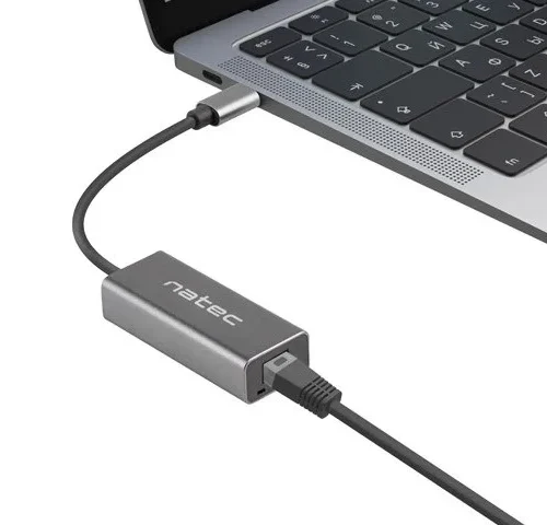 Natec Ethernet адаптер USB-C 3.1 – RJ-45 1Gb кабел