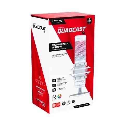 Alternative view of HyperX Microphone QuadCast S бял