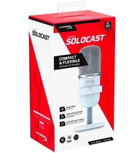 Alternative view of HyperX Microphone SoloCast бял