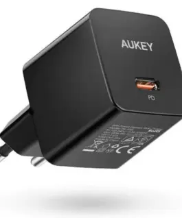 AUKEY Mini мрежово зарядно PA-Y20S черен 1xUSB-C 20W PD Power Delivery