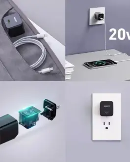 Alternative view of AUKEY Mini мрежово зарядно PA-Y20S черен 1xUSB-C 20W PD Power Delivery