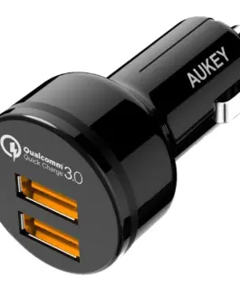 AUKEY CC-T8 ultra-fast зарядно за кола 2xUSB 3.0 6A 36W + micro USB кабел 1m