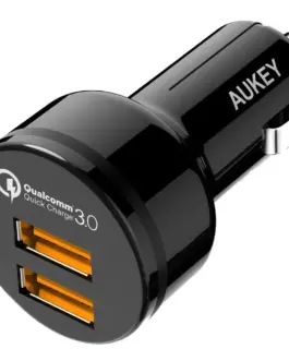 AUKEY CC-T8 ultra-fast зарядно за кола 2xUSB 3.0 6A 36W + micro USB кабел 1m