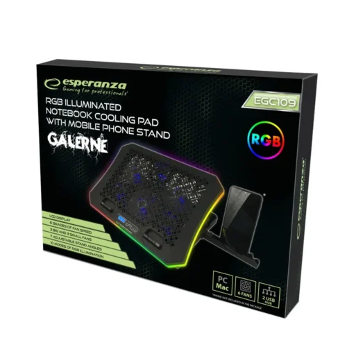 Alternative view of Esperanza Illuminated gaming cooling pad RGB Galerne