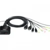 ATEN 2-Port USB 4K HDMI кабел KVM Switch with Remote Port Selector