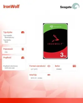 Alternative view of Seagate Disc IronWolf 3TB 3.5 256MB ST3000VN006