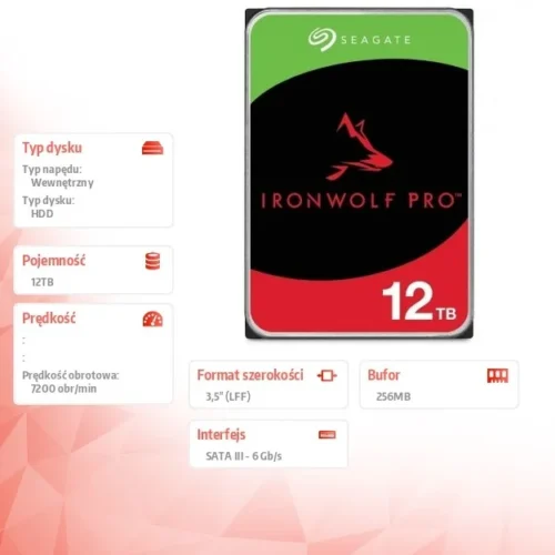 Alternative view of Seagate Drive IronWolf Pro 12TB 3.5 256MB ST12000NT001