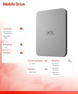 Alternative view of LaCie PortableDrive 1TB USB-C STLP1000400