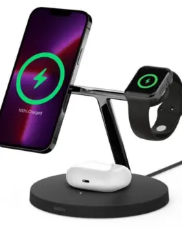 Alternative view of Belkin BOOST CHARGE PRO 3-in-1 wireless charging cradle MagSafe черен