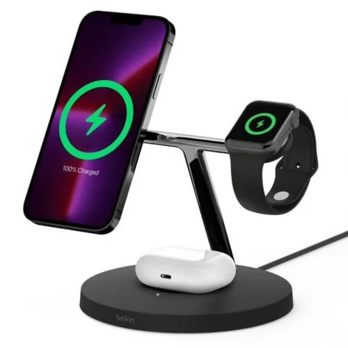 Belkin BOOST CHARGE PRO 3-in-1 wireless charging cradle MagSafe черен