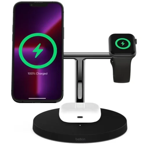 Belkin BOOST CHARGE PRO 3-in-1 wireless charging cradle MagSafe черен