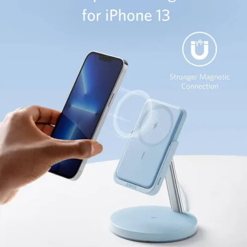 Alternative view of Anker PowerWave MagGo 2-in-1 5000 mAh Blue