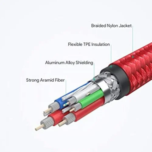 Alternative view of AUKEY AUKEY CB-CMD37 червен OEM USB C - USB C Nylon Cab
