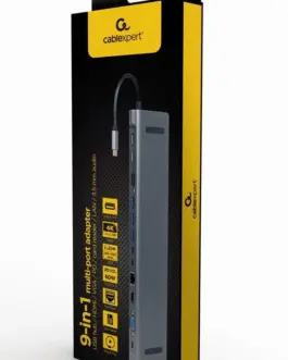 Alternative view of Gembird USB-C Hub HDMI GbE 5xUS B 2.0 3.1 3xUSB-C 1xPD