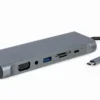 Gembird USB-C Hub HDMI DP GbE 4 xUSB 3.1 USB-C PD aud c