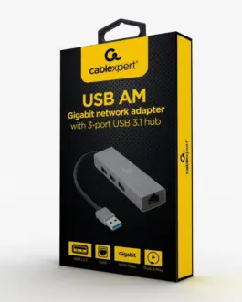 Alternative view of Gembird USB-AM to LAN GbE Hub 3xUSB 3.0