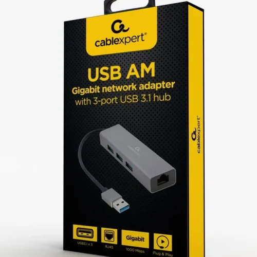 Gembird USB-AM to LAN GbE Hub 3xUSB 3.0