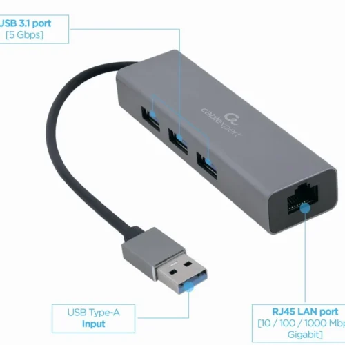 Gembird USB-AM to LAN GbE Hub 3xUSB 3.0