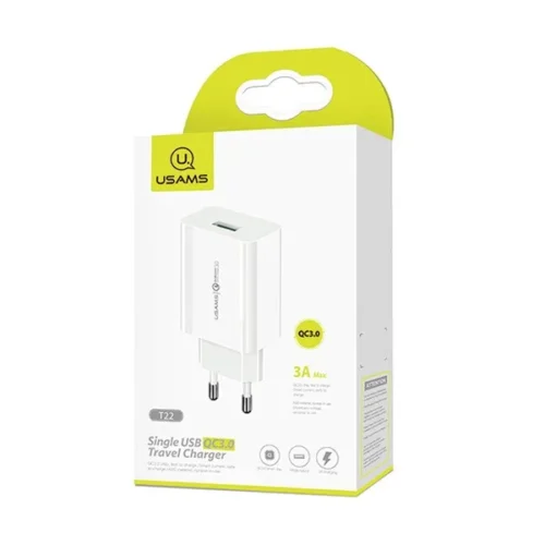 Alternative view of USAMS зарядно T22 1xUSB 18W QC 3.0 only head