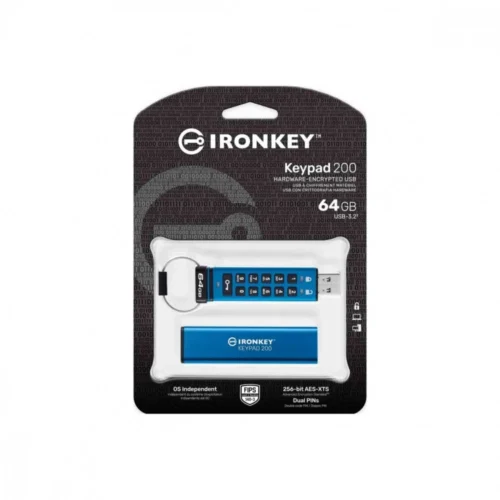 Kingston Pendrive IronKey Keypad 200 FIPS140-3 Lvl3 AES-256