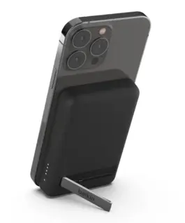 Alternative view of Belkin Magnetic Wireless външна батерия with stand черен