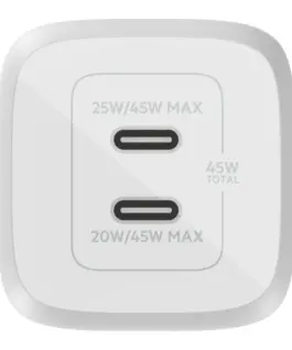 Belkin Dual USB-C GaN мрежово зарядно with PPS 45W