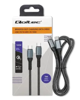 Alternative view of Qoltec USB 2.0 type C кабел USB 2.0 type C 100W, 1m