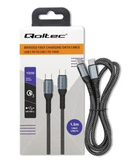Qoltec USB 2.0 ype C кабел USB 2.0 type C 100W