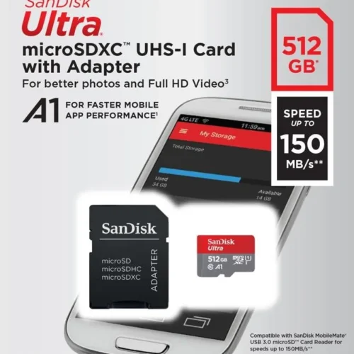 SanDisk Ultra microSDXC card 512GB 150MB/s A1 + адаптер SD