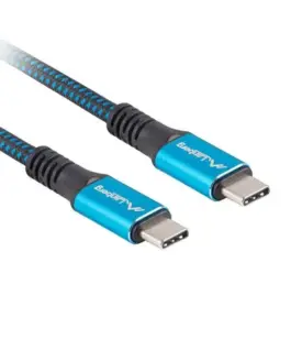 Lanberg кабел USB-C M/M USB4 0.5m 100W 8K 60HZ черен-blue