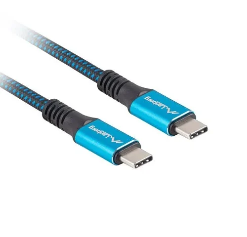 Lanberg кабел USB-C M/M USB4 0.5m 100W 8K 60HZ черен-син
