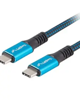 Lanberg кабел USB-C M/M USB4 1.2m 100W 8K 60HZ черен-blue