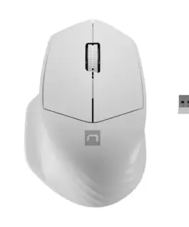 Natec Wireless мишка Siskin 2 1600 DPI Bluetooth 5.0 + 2.4GHz бял