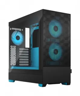 Fractal Design кутия за компютър Pop Air TG Clear Tint RGB cyan core