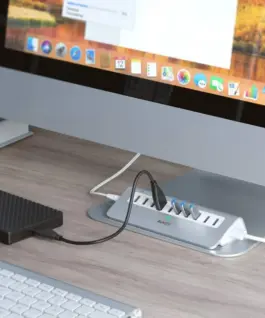 AUKEY Hub 10xUSB CB-H6S aluminium | 10w1 | 7xUSB 3.1 | 2xUSB AiPower | 1xUSB Quick Charge