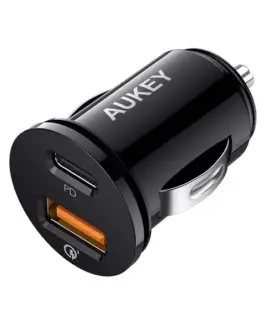 AUKEY AUKEY CC-Y11 Mini зарядно за кола 2xUSB (1xUSB C P