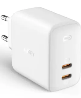 AUKEY AUKEY PA-B4 бял Omnia GaN мрежово зарядно 2xUSB