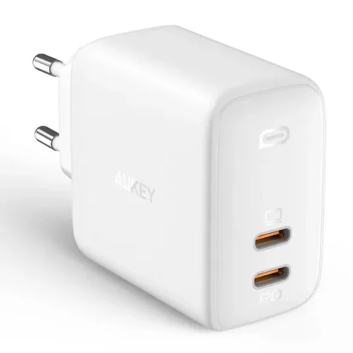 AUKEY AUKEY PA-B4 бял Omnia GaN мрежово зарядно 2xUSB