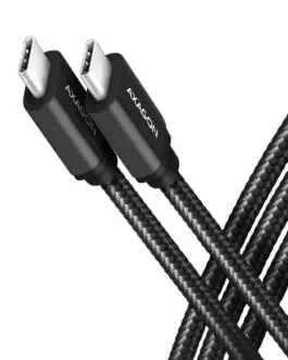 AXAGON AXAGON BUCM3-CM10AB кабел USB-C USB-C 3.2 Gen 1 1m PD 60W 3A ALU braid черен