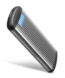 AXAGON Screwless RIBBED box EEM2-SA USB micro-B 3.2 Gen 1 - M.2 SATA SSD 30-80mm