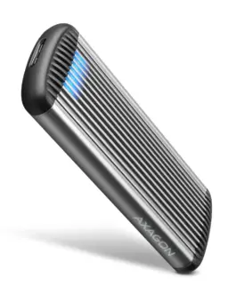 AXAGON Screwless RIBBED box EEM2-SA USB micro-B 3.2 Gen 1 - M.2 SATA SSD 30-80mm