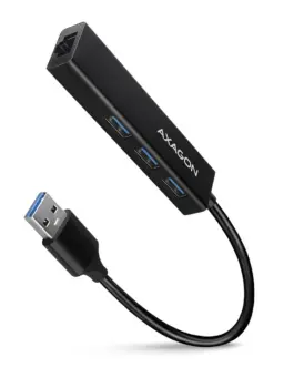 AXAGON Hub HMA-GL3A 3x USB-A + GLAN USB3.2 Gen 1 metal 20cm USB-A кабел