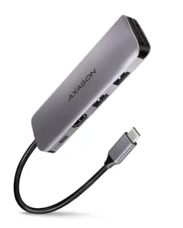 AXAGON Hub HMC-5 2x USB-A HDMI SD/microSD USB 3.2 Gen 1 PD 100W 20cm USB-C кабел