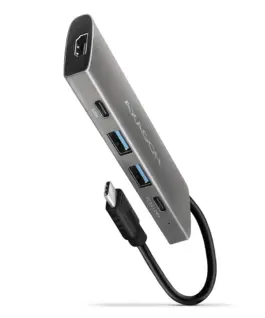 AXAGON Hub HMC-5G2 2x USB-A + 2x USB-C + HDMI USB-C 3.2 Gen 2 10Gbps PD 60W 13cm USB-C