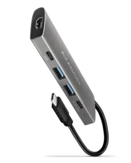 AXAGON Hub HMC-5G2 2x USB-A + 2x USB-C + HDMI USB-C 3.2 Gen 2 10Gbps PD 60W 13cm USB-C