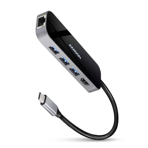 AXAGON HMC-6GL 3x USB-A HDMI RJ-45 USB 3.2 Gen 1 hub PD 100W 20cm USB-C кабел