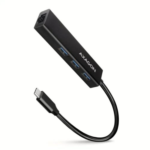 AXAGON Network card HMC-GL3A 3x USB-A + GLAN USB 3.2 Gen 1 hub metal 20cm USB-C кабел